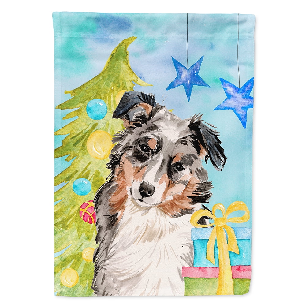 Australian Shepherd Dog Flag on White 12/"x18/" Sewn in the USA