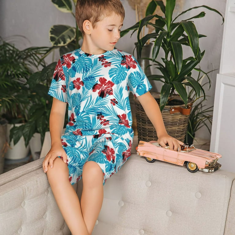 JUNZAN Hawaiian Style for Boys Girls Pajama Sets Toddler Sleepwear Summer Jammies 2pcs PJs Walmart