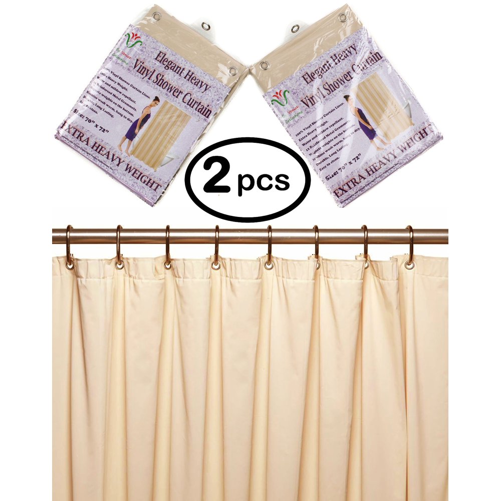 Venice Elegant Home Heavy Duty Vinyl Shower Curtain Liner With 12 Metal