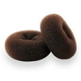 thumbnail image 1 of Hair Donut Bun Maker, Ring Style, 2PCS Large 3.5 Inch for Thick and Long Hair (Brown), 1 of 7