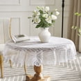 thumbnail image 4 of Warm Home Designs 70 inch White Lace Round Tablecloth. AME White 70 Round, 4 of 6