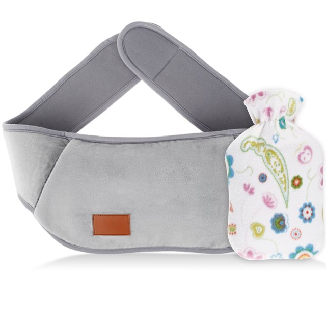 Muyoka Botella de agua caliente con cinturón y funda de felpa Bolsa de agua caliente suave y cálida Bolsa de agua caliente de PVC reutilizable con tapón de rosca para aliviar el dolor y terapia de frí Muyoka Hogar