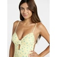 thumbnail image 4 of No Boundaries Femme Floral Print One-Piece Swimsuit, Women’s XXS-XXL, 4 of 5