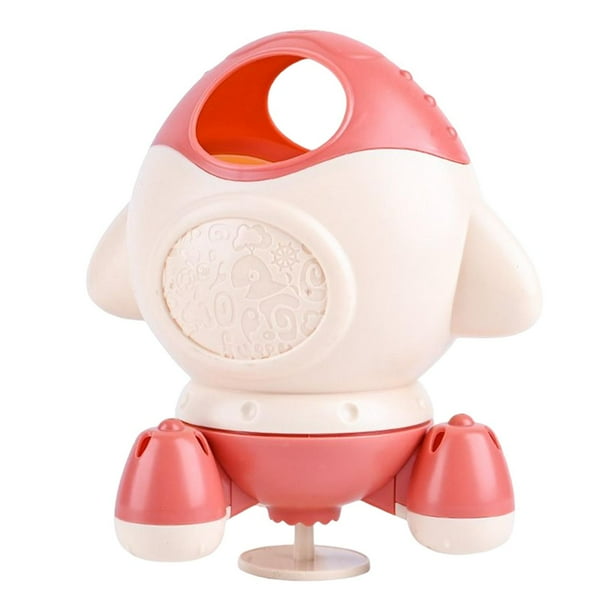Juguete de baño con forma de cohete para niños, fuente, ducha de baño con cohete, juguete para bebés de 1 año rojo