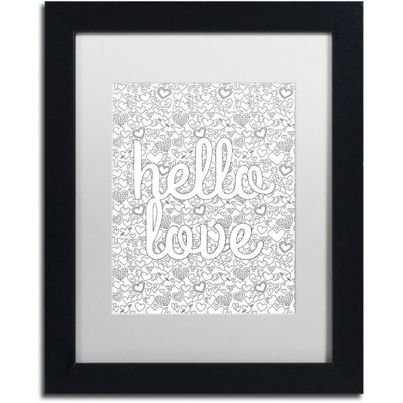 Trademark Fine Art "Letters and Words 17" Canvas Art by Hello Angel, White Matte, Black Frame