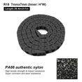 thumbnail image 2 of LMioEtool R18 7 mm x 7 mm (alto interior x ancho interior) Cadena de arrastre portacables de plástico negro de 1 m de longitud para CNC con conectores de extremo - Tipo puente (no se puede abrir), 2 of 5