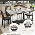 thumbnail image 5 of UHOMEPRO 6 Piece Dining Table Set for 4-6, Space Saving Kitchen Table Set with Bench and Storage Racks, PU Chairs, Metal Frame Dining Room Set for Apartment, Breakfast Nook - Gray and Black, 5 of 6