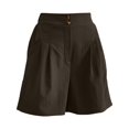 thumbnail image 4 of Lroveb High Waisted Shorts for Women Womens Shorts Casual Summer 2024 Trendy Elastic Back Wide Leg With Pockets Knee Length Pleated Coffee, 4 of 4