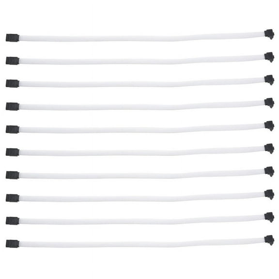 10pcs 50CM 3.0 III SATA3 7Pin Data Cable Right Angle 6Gb/S SSD Cables HDD Hard Disk Data Cord(White),10 x SATA3 7pin Data Cable,White