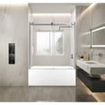 thumbnail image 2 of Kingston Brass KVTDE603121R8 60-Inch Acrylic Rectangular 3-Wall Alcove Tub Combo with Tub Door (Right Hand Drain) in White/Brushed Nickel, 2 of 9