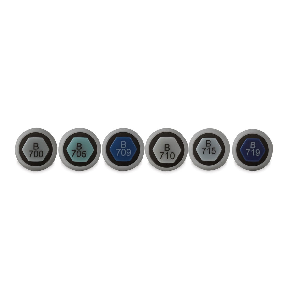Le Plume Permanent Marker Set - Blues, Set of 6