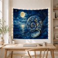 thumbnail image 5 of Nautilus Shell Serves with Slightly Right Shell Oceanic, Dreamy Fantasy for Nature Lovers, Moonlit Nature Wall Art, Mother'S Day Gift, Tapestry Wall Hanging for Bedroom and Dorm, 5 of 7