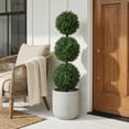 thumbnail image 3 of Nearly Natural 3’ Artificial Boxwood Triple Ball Topiary Tree – Lifelike Faux Greenery for Indoor & Outdoor Decor, 3 of 10