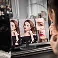thumbnail image 2 of Lighted Makeup Mirror With 22 Led Lights, Trifold Vanity Mirror With 3x/2x/10x Magnification(black)，SEBNEEI, 2 of 5