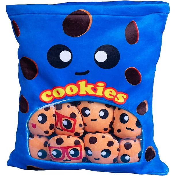 Almohada de juego de juguete de peluche YONGSHENG Yummy Cookie 8 piezas por bolsa azul