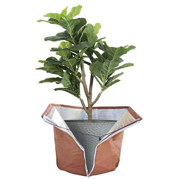 Plant Winter Pot Cover With Drawstring And Zipper, Frost Protection For Outdoor Potted Plants, Insulation Cover With Thickened Oxford Cloth And Aluminum Film For Cold