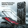 thumbnail image 6 of Compatibility with iPhone 16 Pro Max Case Heavy Duty Protection Rugged Screw Full Body Military Grade Metal Bumper Rubber with Hard Durable Phone Cases Cover Men  2024 Black, 6 of 14
