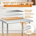 thumbnail image 4 of 30x24 In NSF Stainless Steel Prep Table with Wheels Adjustable Undershelf and Backsplash Heavy Duty Commercial Work Table for Kitchen Restaurant Hotel, 4 of 8