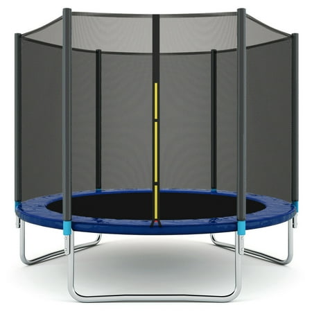 Gymax 8 FT Trampoline Combo Bounce Jump Safety Enclosure Net W/Spring Safety Pad