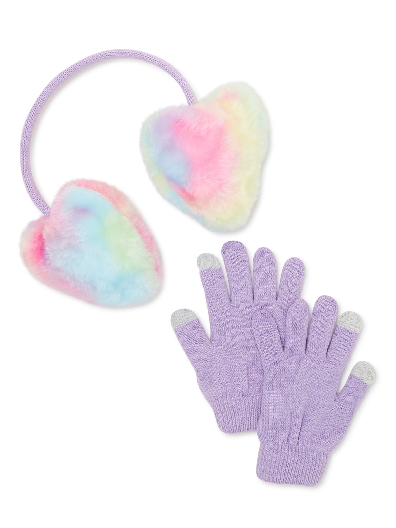 Wonder Nation Girls Earmuff and Gloves Set, 2-Piece, One Size Fits Most