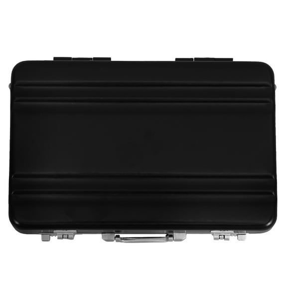 Masteelf Desktop Aluminum Alloy Business Card Organizer Small Suitcase Shaped Card Organization Case Card Storage Box Organization Cards Case