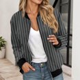 thumbnail image 2 of Bomber Jacket Women, Yigetop Bomberjacke Damen Kurze Blouson Jacke Casual Pilotenjacke Langarm Outwear Zip Up Solid Leichte Coat Sweatjacke Women Bomber Jacket Grey L, 2 of 5