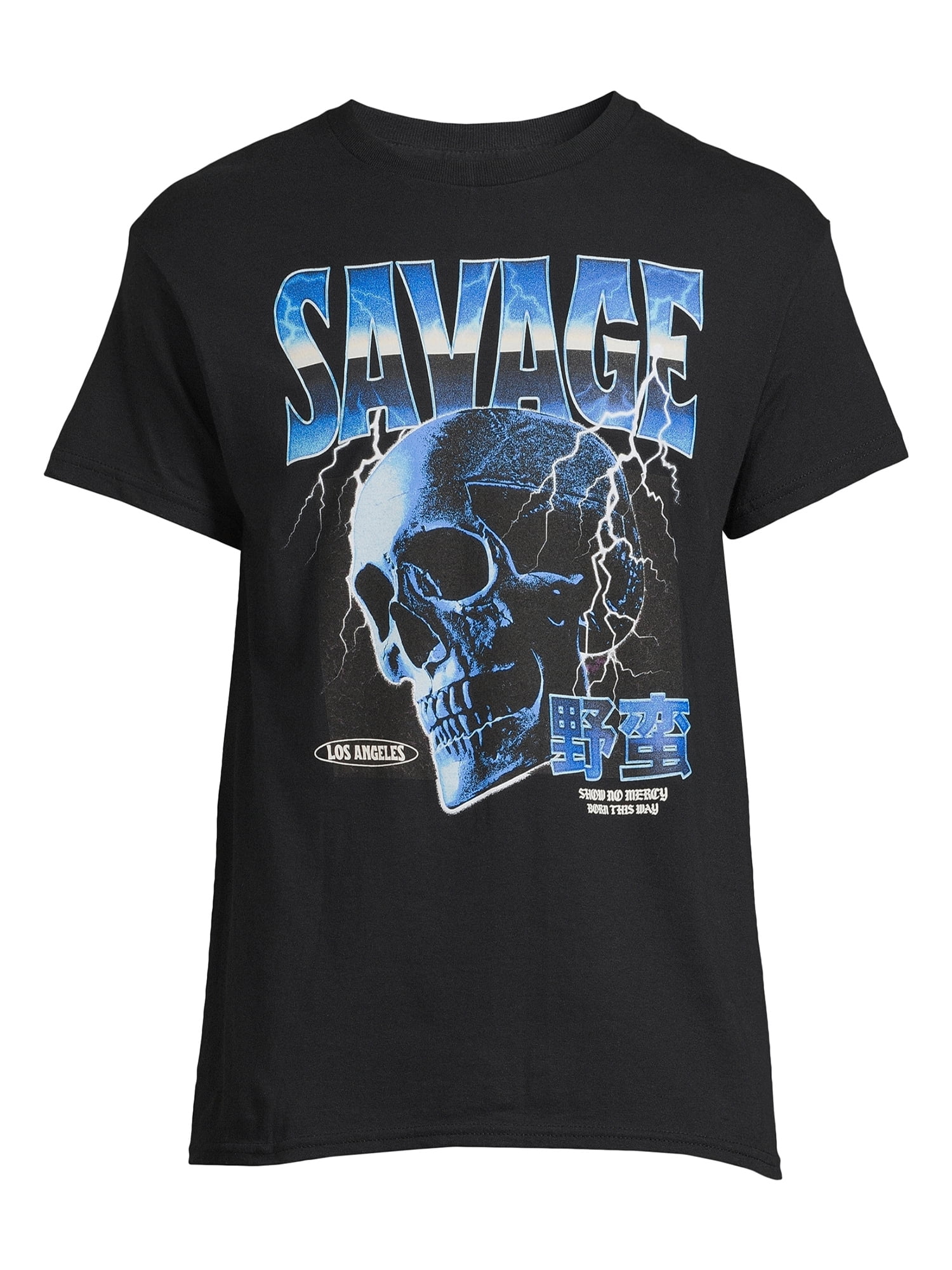 Men’s and Big Men’s Savage Skull Short Sleeve Graphic Tee, Sizes S-3XL
