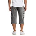 thumbnail image 5 of Dwelliawo Mens Cargo Shorts Lightweight Capri 3/4 Pants Multi-Pockets Long Shorts Cargo Travel Elastic Waist Below Knee Pants Gray 3XL, 5 of 7