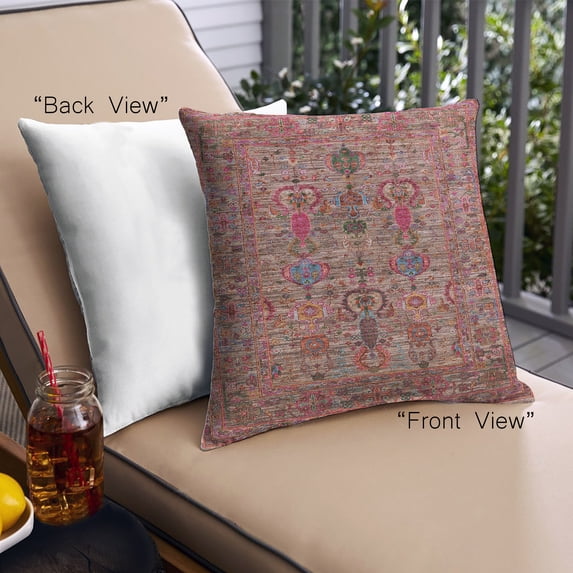 Ahgly Company Outdoor Square Mid-Century Modern Throw Pillow, 18 inch by 18 inch