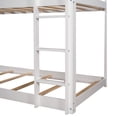 thumbnail image 6 of Twin over Twin Low Bunk Bed, Loft House Bed with Roof, Front Window, Ladder, Fence-shaped Guard Rail, Pine Floor Bunk Bed for Kids, Bedroom, Apartments, No Box Spring Needed, 6 of 8