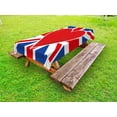 thumbnail image 1 of Union Jack Outdoor Tablecloth, British Flag with a Big Red Heart in Center Nationality Pride Concept, Decorative Washable Fabric Picnic Table Cloth, 58 X 84 Inches,Royal Blue Red White, by Ambesonne, 1 of 2