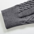 thumbnail image 3 of Hinvhai Mock Neck Sweater Winter Men's Warm Merino Pure Wool Knitted Dark Gray 8(XL), 3 of 6