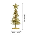 thumbnail image 3 of Lilixerw Metal Christmas Tree Decor,6.3Inch Gold Tabletop Xmas Tree with Glitter Star for Holiday Home Table Festive Decorations, 3 of 6