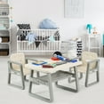 thumbnail image 3 of Gymax Kids Table and 2 Chairs Set Toddler Table w/ Storage Shelf For Baby Gift White, 3 of 10