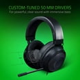 thumbnail image 2 of Razer Kraken Gaming Headset: Lightweight Aluminum Frame - Retractable Noise Isolating Microphone - For PC, PS4, PS5, Switch, Xbox One, Xbox Series X & S, Mobile - 3.5 mm Headphone Jack - Classic Black, 2 of 6