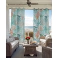 thumbnail image 4 of Teal Red Coastal Jellyfish Blackout Curtains 84 Inches Long, Summer Nautical Beach Coral Starfish Thermal Insulated Black Out Curtains, Darken Window Curtain for Bedroom Living Room 52"x84" 2 Panels, 4 of 9