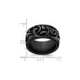 thumbnail image 4 of Mens Black Titanium 11mm Pattern Band Ring, 4 of 5