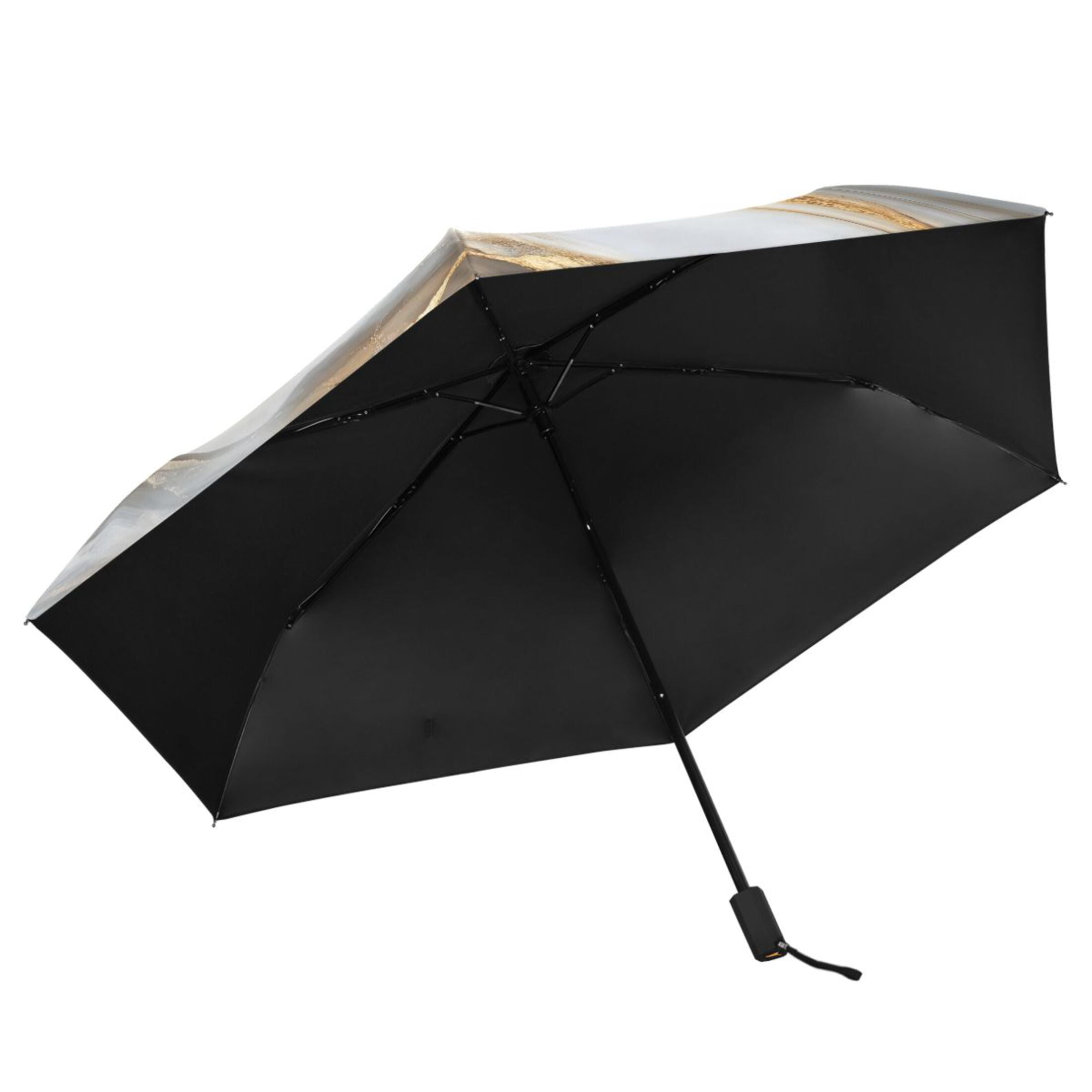 ALAZA White Gold Marble UPF 50+ Compact Folding Umbrella for Rain Travel Umbrella Packable