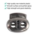 thumbnail image 4 of 8 Pcs Spring Cord Locks Plastic End Fastener Double Holes Clip Rope Toggle Stoppers Sliders, Metal Black, 4 of 7