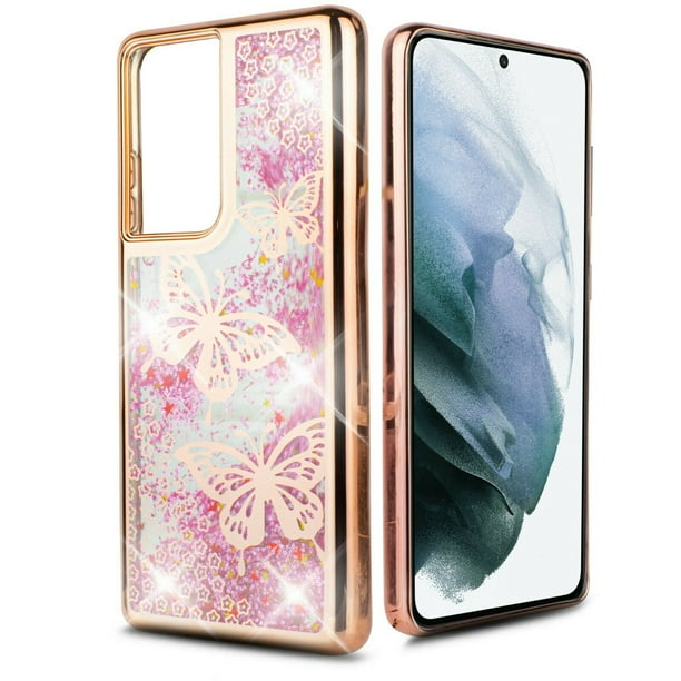 For Samsung Galaxy S21 Ultra S30 Ultra 5g Liquid Glitter Bling Sparkling Cute Woman Girl Case Phone Case Silicone Pu Shock Bumper Scratch Guard Skin Wrap Slim Cover Walmart Com Walmart Com