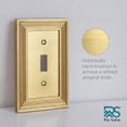 thumbnail image 6 of Rio Salto Estate Collection Brushed Brass Gold Decorative Toggle Flip Switch Light Switch Plate Wall Plate Protector  1 Gang 5" x 3.13" Midsize Premium Heavy-Gauge Wall Plates, 6 of 9