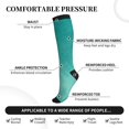 thumbnail image 3 of Lsque Teal Turquoise1 Pattern Sport Compression Socks for Men & Women 15-20 mmHg Knee High Nurse Pregnant Running Medical and Travel Athletic, 3 of 6