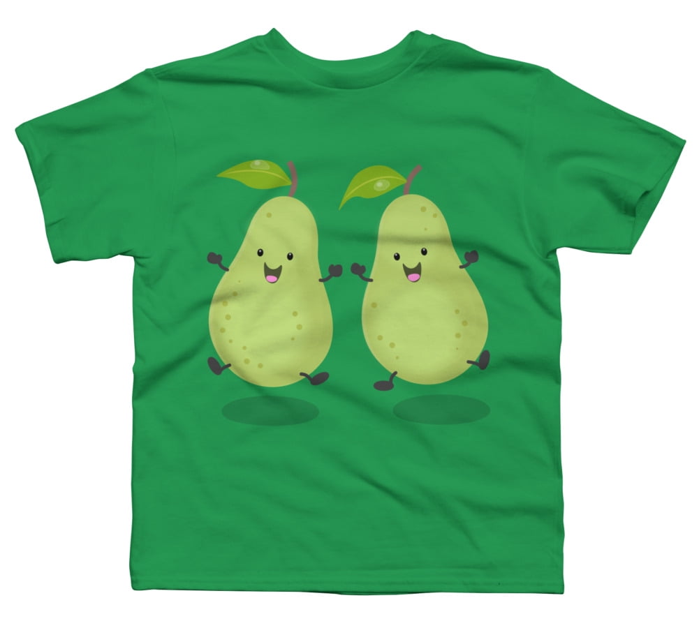 Cute pear pair cartoon illustration Boys Kelly Green Graphic Tee - Design  By Humans XL - Walmart.com