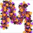 thumbnail image 2 of Halloween Decorations,80in Halloween Tinsel Garland with Orange Pumpkin Black Spider Purple Bat for Home Tree Indoor Outdoor Party Decorations, 2 of 7