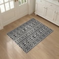 thumbnail image 3 of ODIKA 3'x5' Monochrome Geometric Art Stripes Washable Area Rug Intricate Patterns with Modern Flair for Hallway, Laundry Room, Non-Slip, Flatweave, Easy Care, 3 of 7