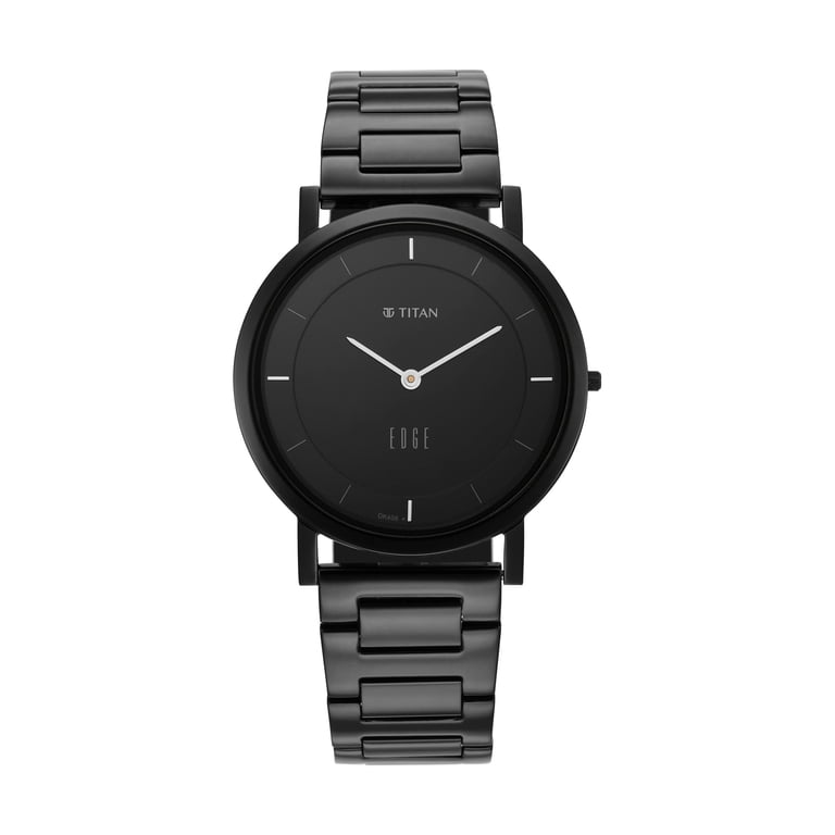 Titan Slim　黒 Titan, Men's Ultra Slim Analog Watch, 1595NM01, Black Dial