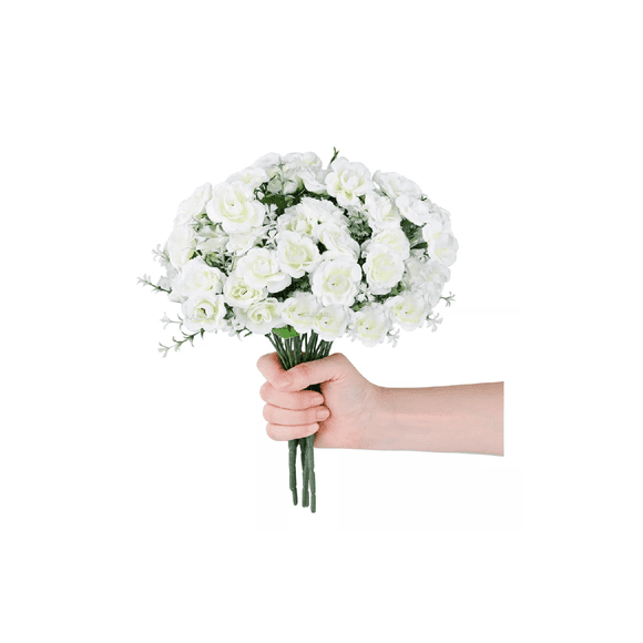 6 Ramos Flores Artificiales Rama Decoración BLANCO