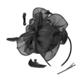 thumbnail image 2 of Vintage Flower Fascinator Headband with Eight Petals, Mesh Ribbons and Feathers, Tea Party Hair Clip for Women, Elegant Cocktail Hat, One Size, 4.72 Inches, 1 Pc, 2 of 6