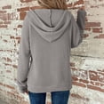 thumbnail image 6 of Nestiefly Zip Up Hoodie Women Waffle Knit Long Sleeve Comfy Hooded Sweatshirt with Pockets Cute Fall Sweatshirts Casual Jacket Gray XL, 6 of 6