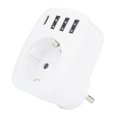 thumbnail image 1 of Adaptador de viaje de Francia con 3 USB + 1 USB C, Europa Francés FR 2 pines a EE. UU. 3 pines para Canadá México Tailandia Dominicana ZefeiWu 8390615833059, 1 of 1